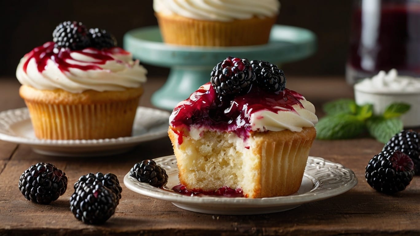 Blackberry Bourbon Smash Cupcakes