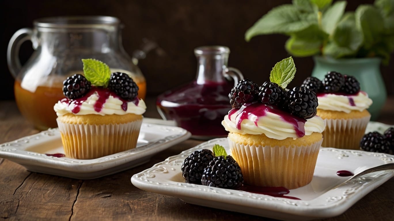 Blackberry Bourbon Smash Cupcakes